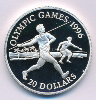 Tuvalu 1994. 20$ Ag 'Nyári Olimpia, Atlanta - Gerelyhajítás' kapszulában T:PPTuvalu 1994. 20 Dollars Ag 'Summer Olympics, Atlanta - Javelin' in capsule C:PPKrause KM#25