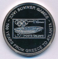 Uganda 1996. 1000Sh Cu-Ni 'Atlantai Olimpia 1996 - Róma' T:PPUganda 1996. 1000 Shillings Cu-Ni 'Atlanta 1996 Olympics - Rome' C:PP