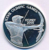Uganda 1999. 1000Sh Ag '2000. évi Olimpiai Játékok Sydney - Íjászat' T:PP foltUganda 1999. 1000 Shilling Ag 'Olympic Games 2000 in Sydney - Archery' C:PP spot