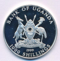 Uganda 1999. 1000Sh Ag '2000. évi Olimpiai Játékok Sydney - Íjászat' T:PP foltUganda 1999. 1000 Shilling Ag 'Olympic Games 2000 in Sydney - Archery' C:PP spot