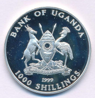 Uganda 1999. 1000Sh Ag '2000. évi Olimpiai Játékok Sydney - Gerelyhajítás' T:PP ujjlenyomat, foltUganda 1999. 1000 Shilling Ag 'Olympic Games 2000 in Sydney - Javelin throw' C:PP fingerprints, spotKrause KM#70