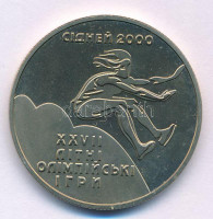 Ukrajna 2000. 2H Ni-sárgaréz '2000. évi Olimpiai Játékok Sydney - Hármasugrás' T:UNC patinaUkraine 2000. 2 Hryvni Ni-brass 'Olympic Games 2000 in Sydney - Triple Jump' C:UNC patinaKrause KM#93