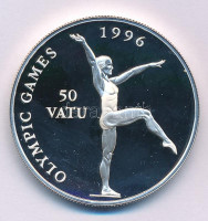 Vanuatu 1994. 50V Ag 'Nyári Olimpia 1996, Atlanta - Gimnasztika' kapszulában T:PPVanuatu 1994. 50 Vatu Ag 'Summer Olympics 1996, Atlanta - Gymnastics' in capsule C:PPKrause KM#30
