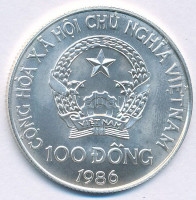 Vietnám 1986. 100D Ag 'Téli Olimpia 1988 Calgary' nagyobb betűk T:BUVietnam 1986. 100 Dong Ag '1988 Winter Olympics, Calgary' larger letters C:BUKrause KM#23.2