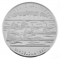 Vietnám 1989. 100D Ag '1992 Nyári Olimpia - Barcelona' T:PP fo. / Vietnam 1989. 100 Dong Ag '1992 Summer Olympics - Barcelona' C:PP spottedKrause KM#31