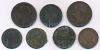 Vegyes: 1762-1910. 7xklf magyar és külföldi rézpénz, közte 1864B 4kr Cu T:VF-FMixed: 1762-1910. 7xdiff Cu coin, with Hungary 1864B 4 Kreuzer Cu C:VF-F