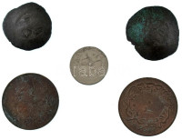 5db-os vegyes érme tétel keleti országokból, közte Bizánc, Oszmán Birodalom, Kína T:VF-F5pcs of mixed coins from eastern countries, with Byzantine, Ottoman Empire, China C:VF-F