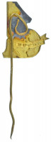 ~1950. 'Május 1.' festett bronz lemezjelvény T:AU,XF
