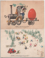 53 db MODERN magyar retro grafikai üdvözlő képeslap. Képzőművészeti Alap / 53 modern Hungarian retro greeting graphic postcards