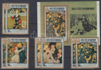 1967 Auguste Renoir festményei 2 sor Mi 142-145 A + blokk 17A