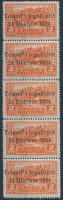 1925 Alkotmány felülnyomott ötöscsík Mi 105