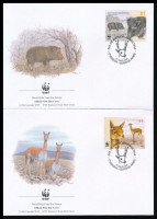 2002 WWF: Emlősök sor négyestömbben + 4 db FDC Mi 2749-2752