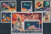 1974 100 éves az UPU vágott sor Mi 580-584 B + vágott blokk Mi 30 B
