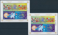 2005 50 éves az Europa CEPT fogazott és vágott blokk,Europa CEPT perforated and imperforated blockMi 27 A + B