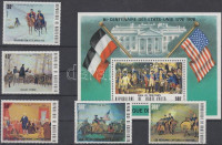 1975 200 éve független az Amerikai Egyesült Államok sor + bélyegek blokk formában Mi 569-573 + blokk Mi 34