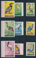 1965 Madarak vágott ívszéli sor / imperforate margin set Mi 143-157