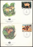 1985 WW; Zebra-bóbitásantilop sor Mi 881-884 4 db FDC-n