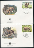 1988 WWF: Erdei elefánt sor Mi 1009-1012 4 db FDC-n