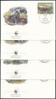 1988 WWF: Erdei elefánt sor 4 db FDC-n Mi 1009-1012