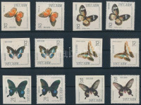 1965 Pillangók fogazott + vágott sor Mi 405-410 + 405-410U