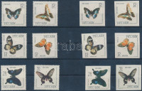 1965 Lepkék fogazott + vágott sor Mi 405-410 + 405 U-410 U