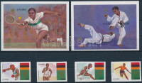 1988 Szöuli olimpia vágott sor Mi 464-467 + vágott blokkpár 16-17