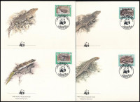 1986 WWF Gyíkok sor 4 db FDC-n Mi 500-503