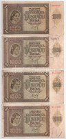 Független Horvát Állam 1941. 1000K (7x) mind különféle betűjel T:F szép papír Independent State of Croatia 1941. 1000 Kuna (7x) all different prefixes C:F fine paper