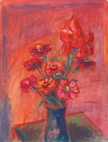 MARIANNE FIEGLHUBER-GUTSCHER* (Vienna 1886 - 1978 Graz): Red flower bouquet