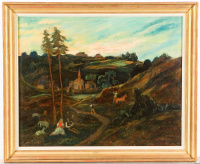 ERNST HUBER* (Vienna 1895 - 1960 Vienna ): Roadside picnic