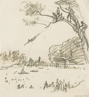 WILHELM JARUSKA* (Vienna 1916 - 2008 Vienna): Muehlwasser, 1950