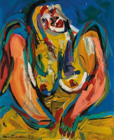 PETER ROBERT KEIL* (born 1942 in Zuellichau): Crouching nude, 1999