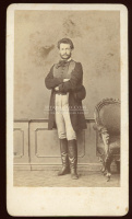 PEST 1869. Borsos: Férfi, visit fotó, hátoldalon névvel