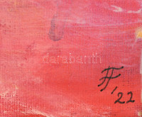 Fábián Franciska (1987-): Becsavarodás. Akril, vászon, jelzett, hátoldalán autográf felirattal, 50x70 cm
