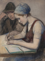Glatz Oszkár (1872-1958): Young Writers, 1937
