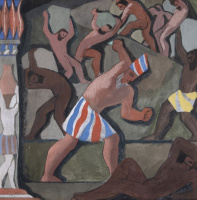 Kádár Béla (1877-1956): Pyramid Construction, 1956