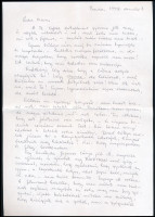 1998 Monostory Klára, az OSZK és Keresztury Dezső korábbi munkatársa autográf levele Keresztury Dezsőnének, özvegyének, amelyben egy egerszegi könyvről