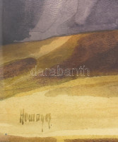 Humayer Erzsébet (1891 - 1923): Virág csendélet. Akvarell, papír, jelzett dekoratív üvegezett keretben. 60x55 cm