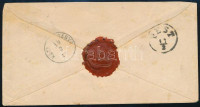 1872 Kőnyomatos!! 3kr díjjegyes boríték látványosan képbe fogazott Kőnyomat 2kr díjkiegészítéssel távolsági levélként feladva Körmöcbányára. A kőnyomású 3kr boríték rendkívüli ritkaság, kiegészítő bérmentesítéssel