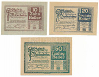 Ausztria / Haidershofen 1920. 10h - 50h (3xklf) szükségpénz T:UNC-AUAustria / Haidershofen 1920. 10 Heller - 50 Heller (3xdiff) necessity money (notgeld) C:UNC-AU
