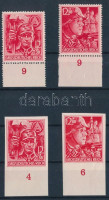 Deutsches Reich 1945 Mi 909-910 + 909-910 U, fogazott és vágott ívszéli sor (Mi EUR 170,-)