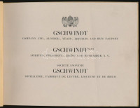 cca 1900 Gschwindt Likőrgyár Budapest képes gyárismertetője angol, német és francia nyelven, képekkel, 48p