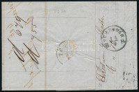 1865 3kr zöld teljes tartalmú helyi levélen / 3kr green on local cover TEMESVÁR / JOSEFSTADT
