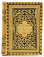 Faust. Göthe tragédiája. Fordította: Dóczi Lajos. Pest, 1873, Ráth Mór, (Bécs, Fischer J.-ny.), XXII+2+205 p. Kiadói aranyozott egészvászon-kötés, Kijáró ragasztott előzéklappal, egyébként jó állapotban.