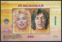 1997 5 éves a lemezbörze felülnyomott Marilyn Monroe és John Lennon emlékív