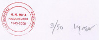 H. N. Mira, Halmosi Mária (1945-2008): Presszóban. Nyomat, papír. Hátoldalán hagyatéki pecséttel jelzett és számozott (9/50). 26x17 cm
