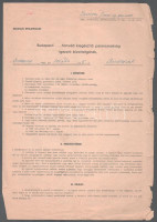 1929 Tájékoztató a katonai ellátásban álló egyének részére, benne: Zámory Imre ezredes igazoló nyilatkozata 1945-ből (A vadásztöltény és gyutacsgyár hadüzem parancsnoka), sérült