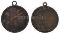 1936. kétoldalas bronz sport díjérem, 1936.IX.12. gravírozással, füllel (29mm) + 1939. kétoldalas bronz úszósport díjérem 1939 gravírozással, füllel (29mm) T:XF patina