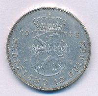 Hollandia 1973. 10G Ag Julianna - uralkodásának 25. évfordulója T:AU Netherlands 1973. 10 Gulden Ag Juliana - 25th Anniversary of Reign C:AU Krause KM#196