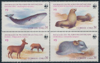 1984 WWF Állatok négyestömb,WWF Animals block of 4Mi 1066-1069